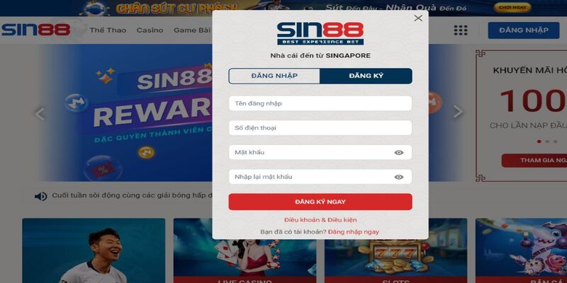 Hướng dẫn chi tiết các thao tác đăng ký Sin88 mà bạn nên tham khảo